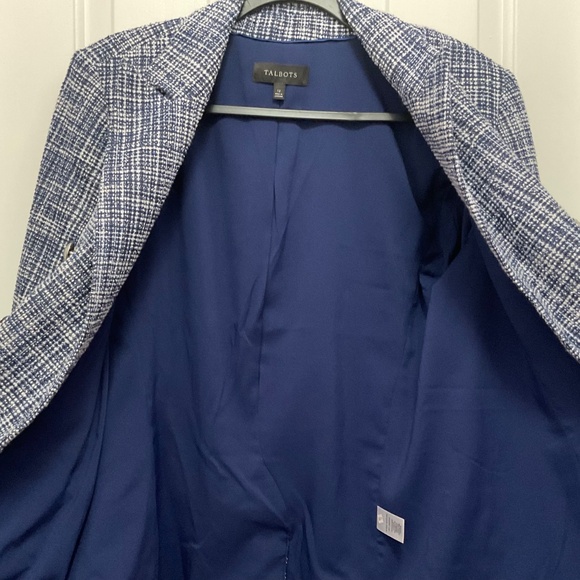 Talbots Double Breasted Tweed Blazer - Navy - Picture 6 of 8